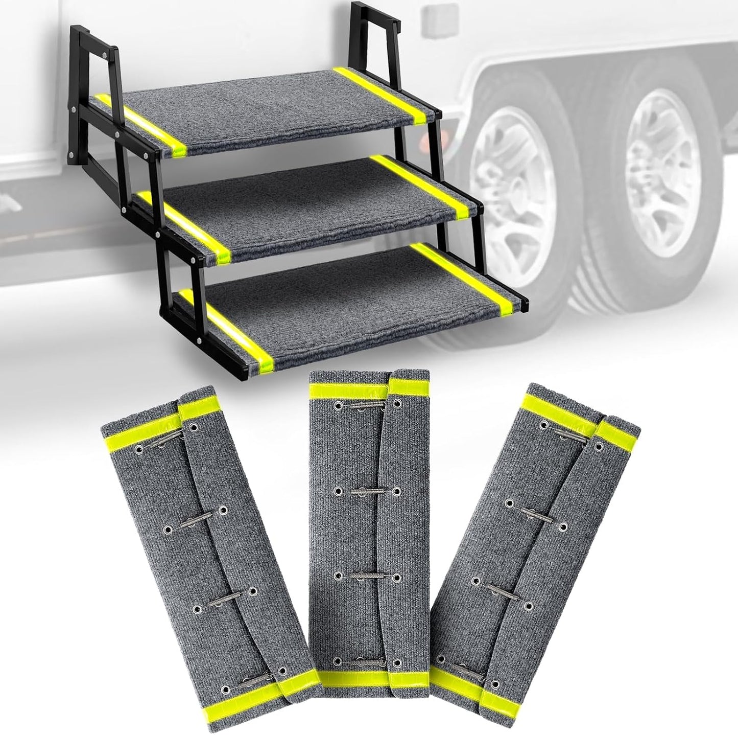 Cubiertas escalones RV 23pulg con tiras reflectantes set 3