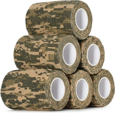 Cinta camuflaje autoadhesiva 3" x5yd 6 Uds