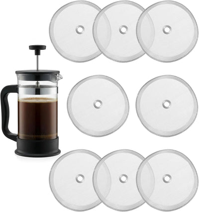 8 Pzas Filtro prensa francesa acero inox 34oz plata