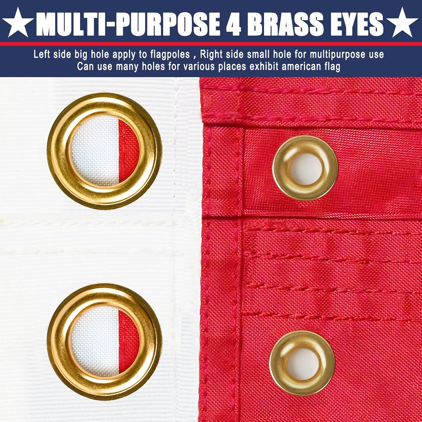 Bandera USA 2x3ft 4 ojales latón para pared