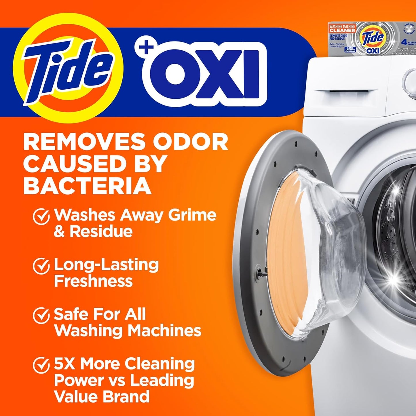 Limpiador lavadora Oxi para frontal y superior 5 meses