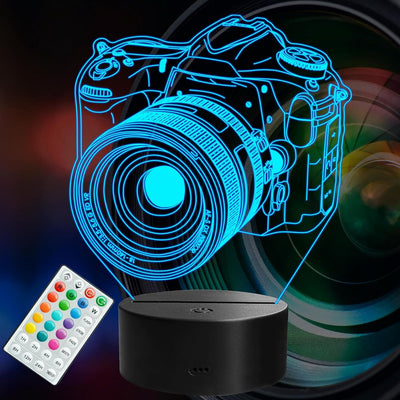 Lámpara nocturna 3D para fotógrafos hombre 16 colores RGB