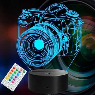 Lámpara nocturna 3D para fotógrafos hombre 16 colores RGB
