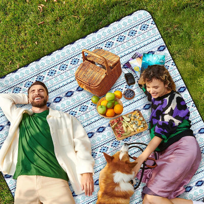 Manta picnic playa 79x59" impermeable plegable azul