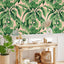 Papel tapiz tropical bohemio rosa autoadhesivo 17.7x354"