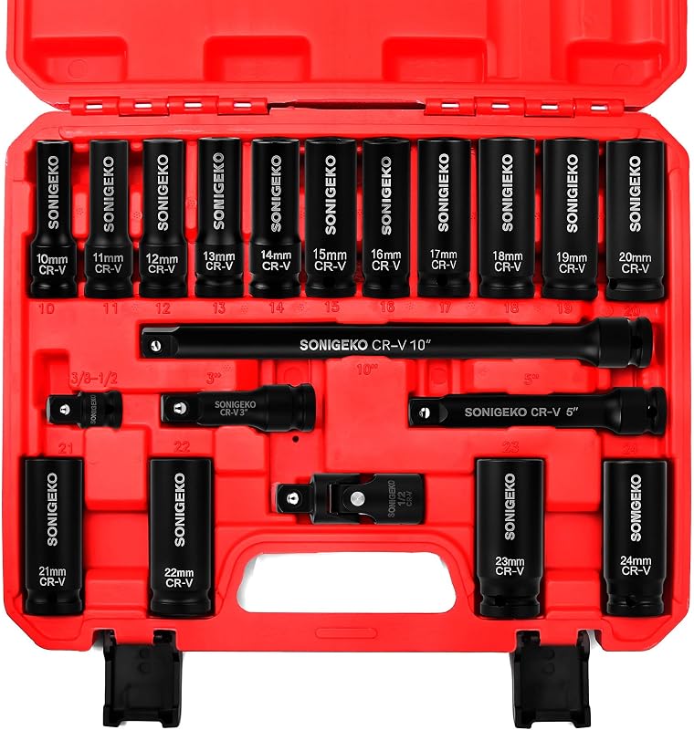 Set dados 1/2 20 Pzas acero CR-V con barras