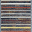 Alfombra moderna a rayas lavable azul/amarillo 2.2x7.2ft
