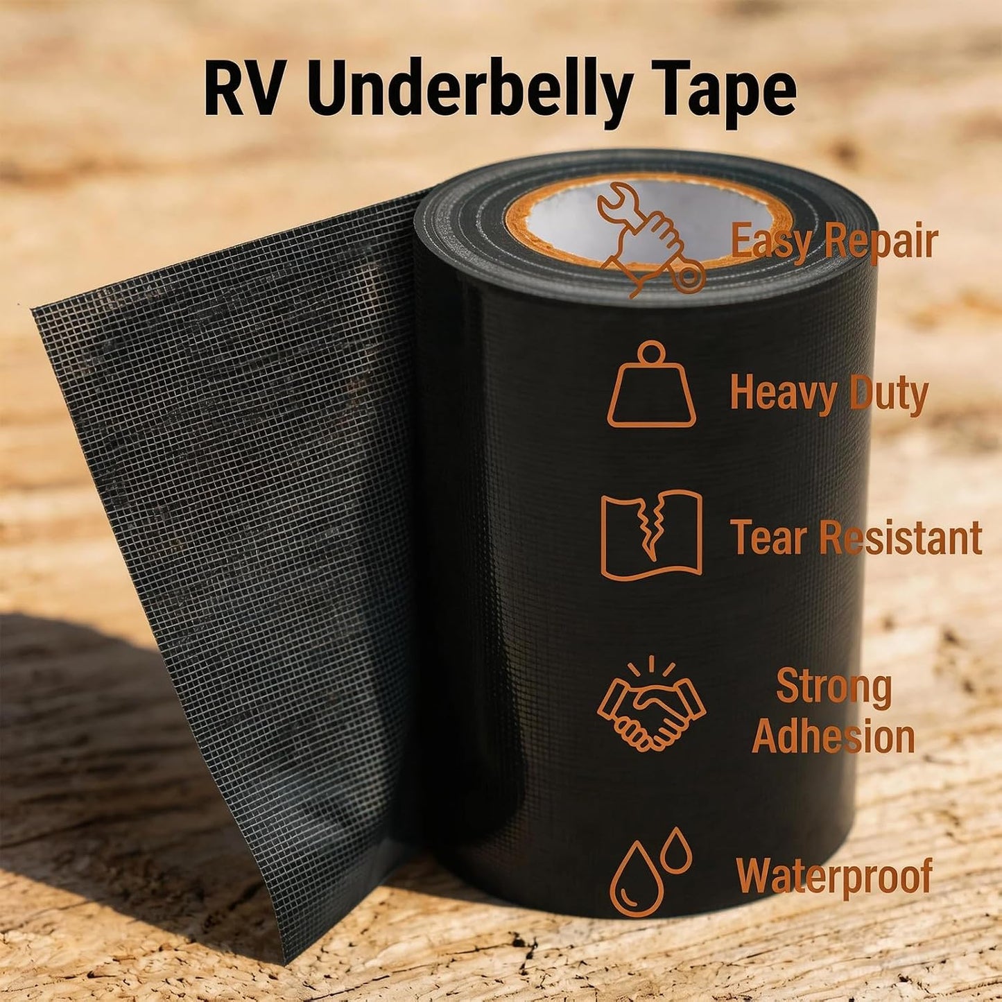 Cinta impermeable adhesiva para reparar RV y toldos