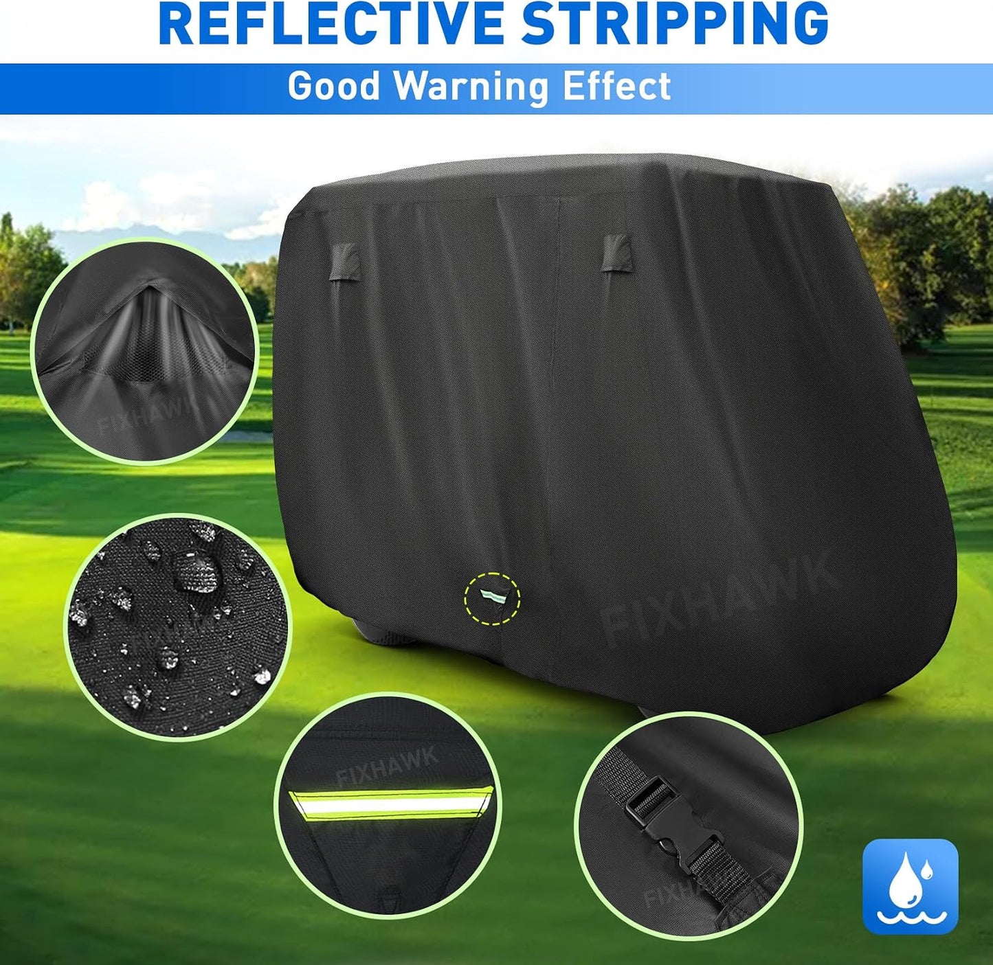 Funda carrito golf 2/4 pasajeros tela Oxford impermeable