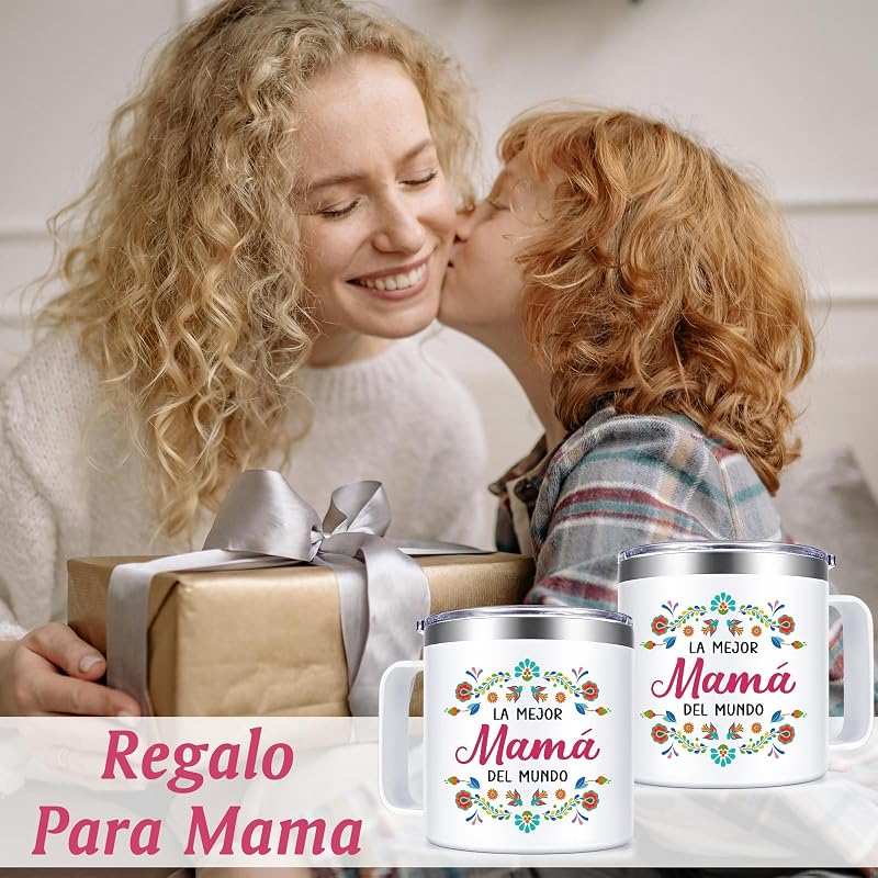 Taza café acero inox 14oz blanco regalo mamá