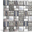 Azulejos mosaico vidrio gris plateado cocina baño