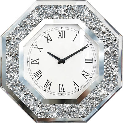 Reloj pared octágono cristal 20pulg sin tictac decoración
