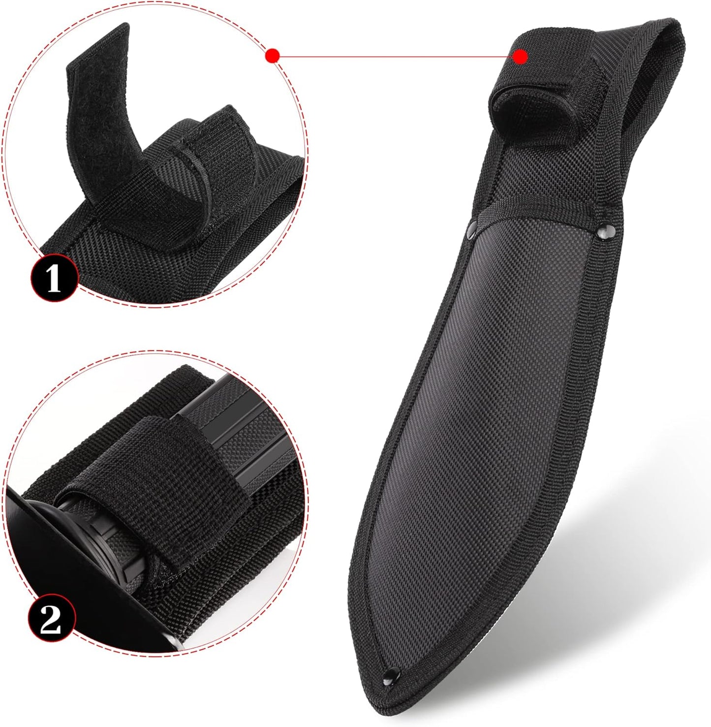 Pala doble borde serrado detector metales con funda cinturón