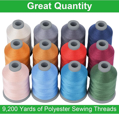Hilo poliéster 40D/2 para coser acolchado 12 colores