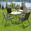Silla ratán plegable color café 4 Uds para camping jardín