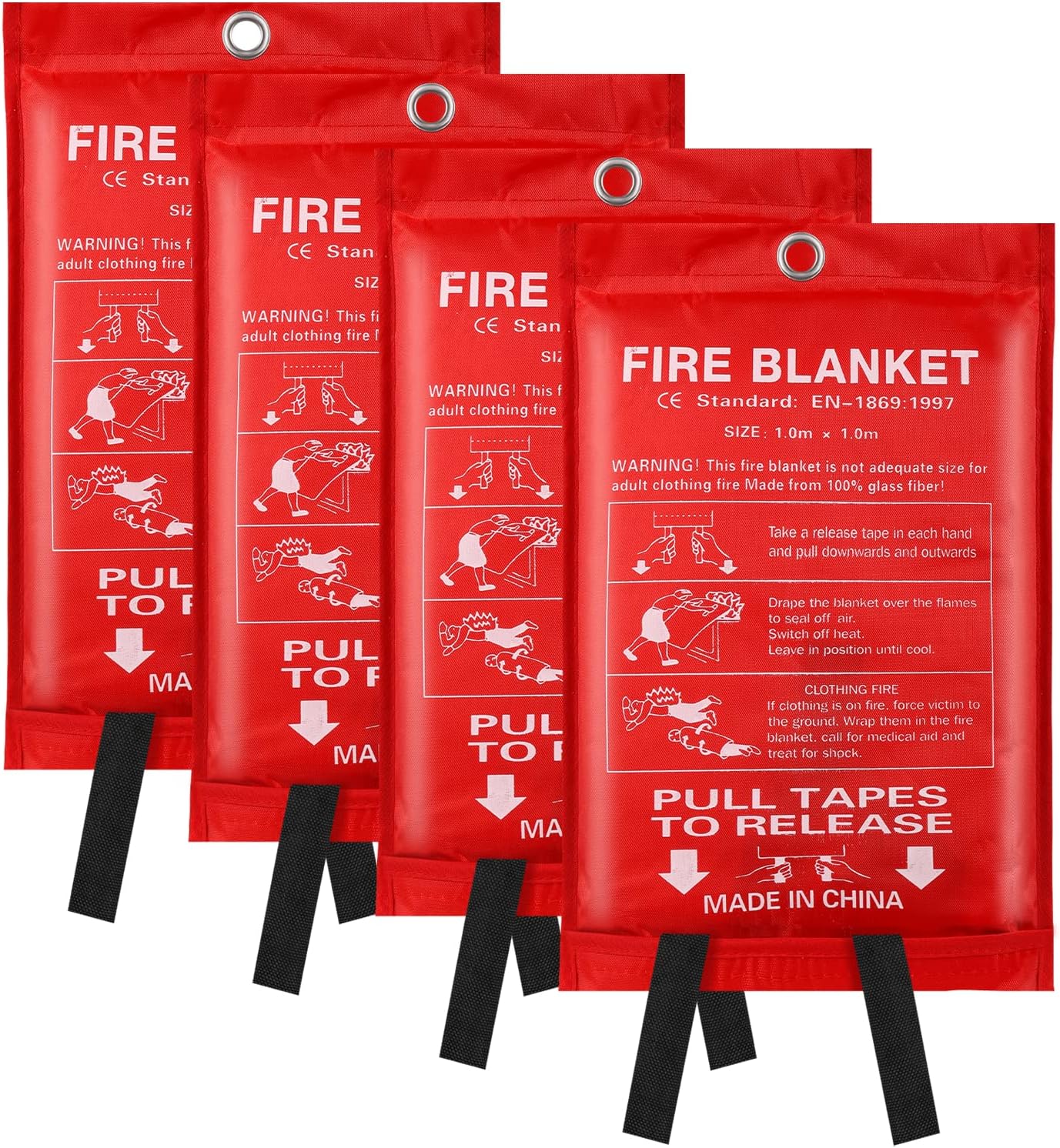 Manta ignífuga fibra vidrio 3.3x3.3ft pack 4