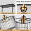 Lámpara colgante isla cocina 3 luces cristal negro dorado ajustable