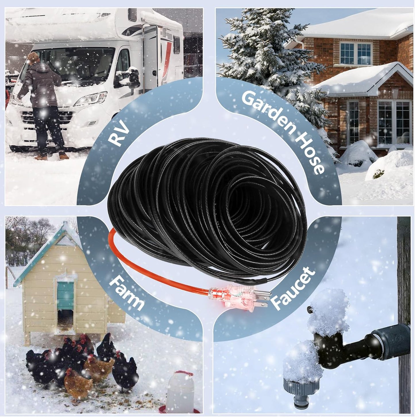 Cable calefactor tuberías protección congelación -40 ℉