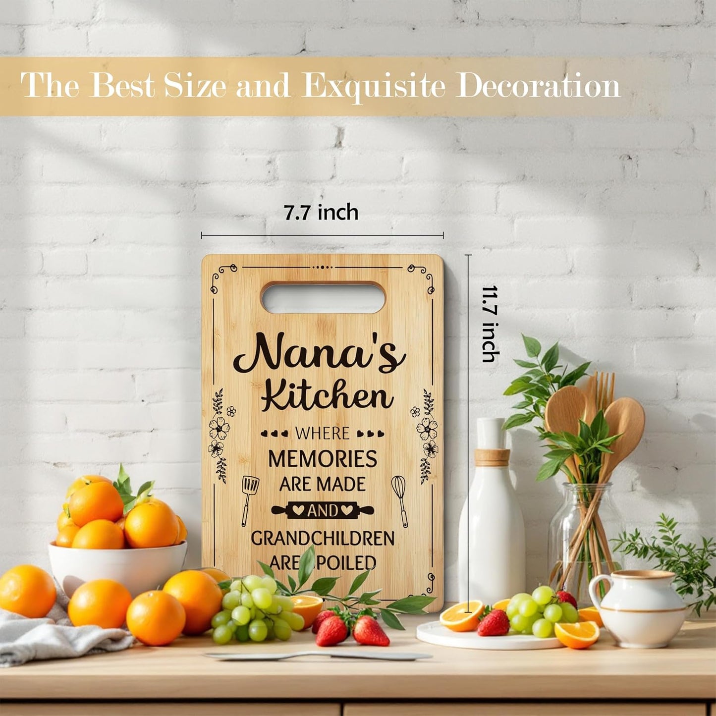 Tabla cortar decorativa de bambú para nana