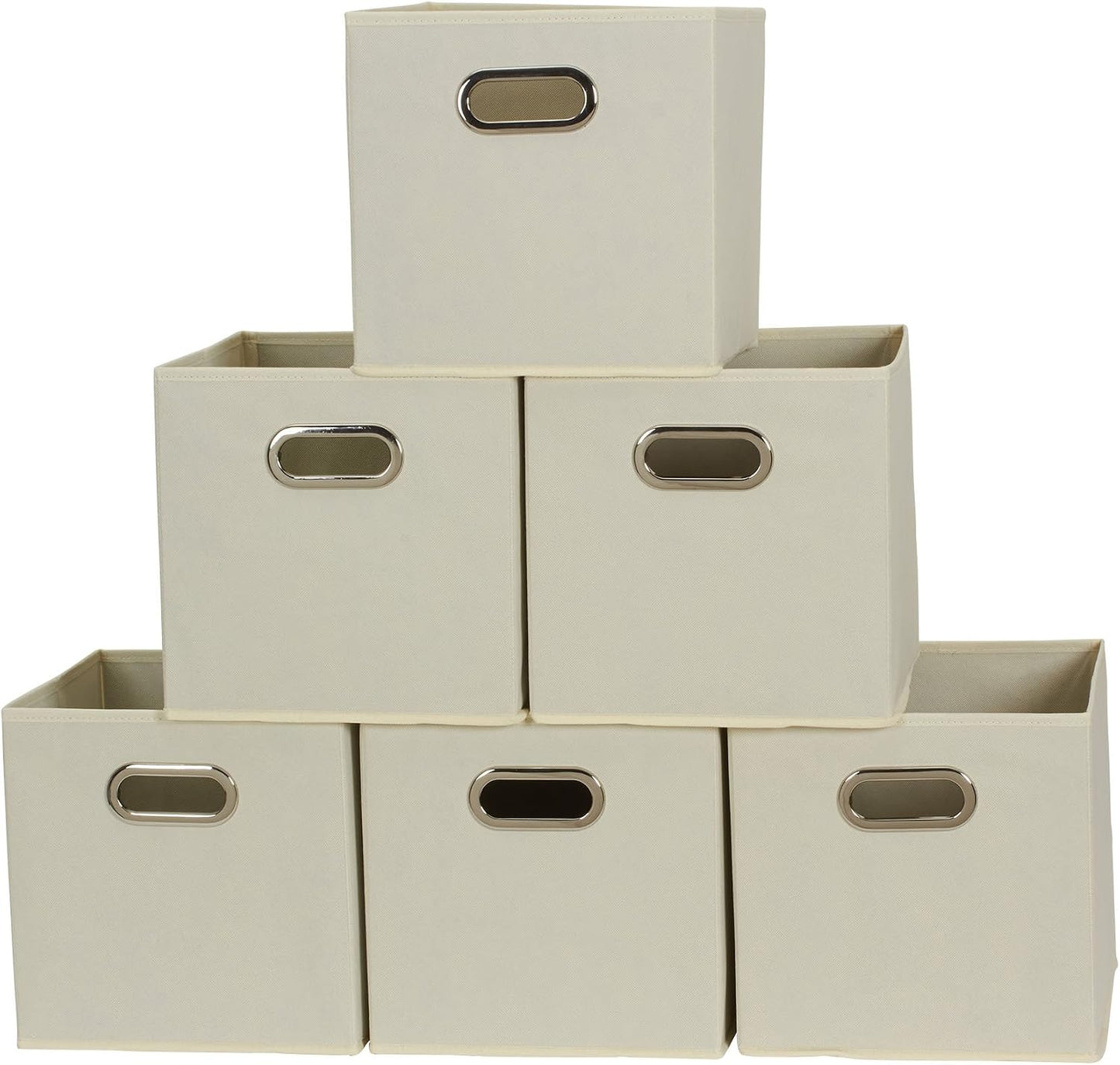 6 Cubos Almacenamiento Plegables Tela 11x11x11" Asas Armario