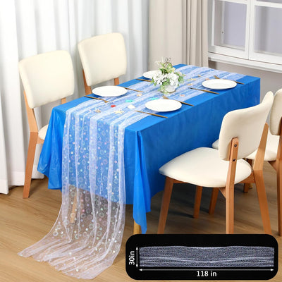 Mantel sirena 30x118pulg iridiscente purpurina fiesta boda