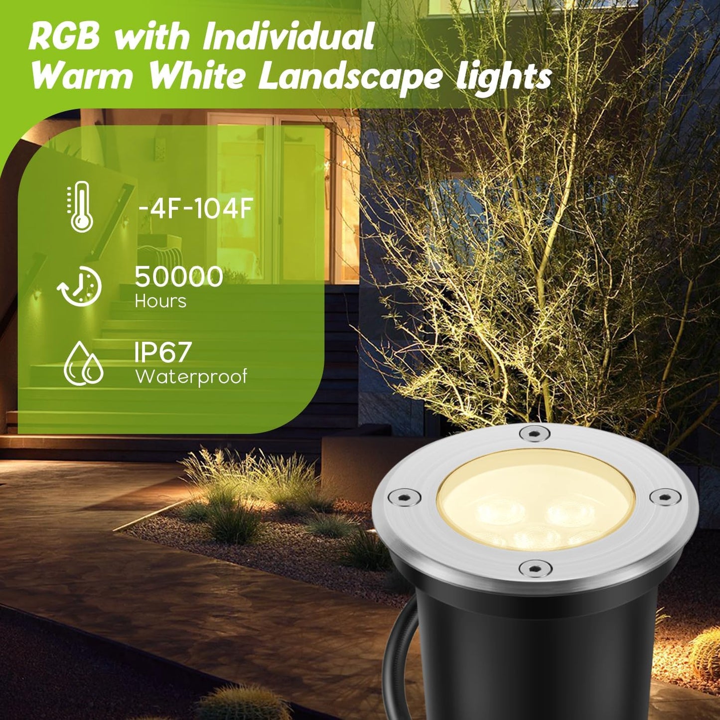 Luces RGBW paisaje 10W 12V-24V impermeable exterior