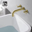 Grifo bañera montaje pared dorado cepillado 3 agujeros
