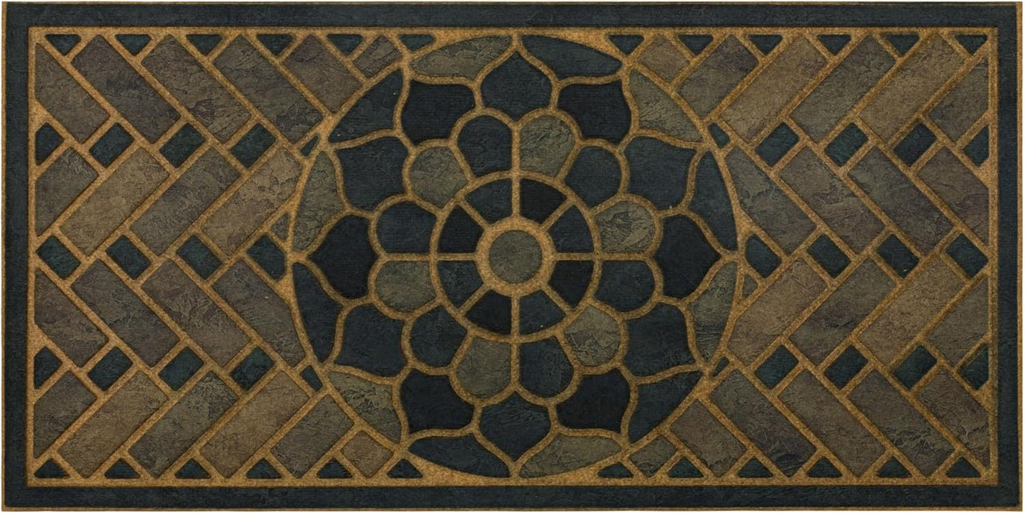 Tapete puerta 2x4ft color azul mezclilla ornamental