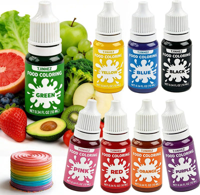Colorante natural para alimentos 8 tintes líquidos vibrantes sin tinte artificial