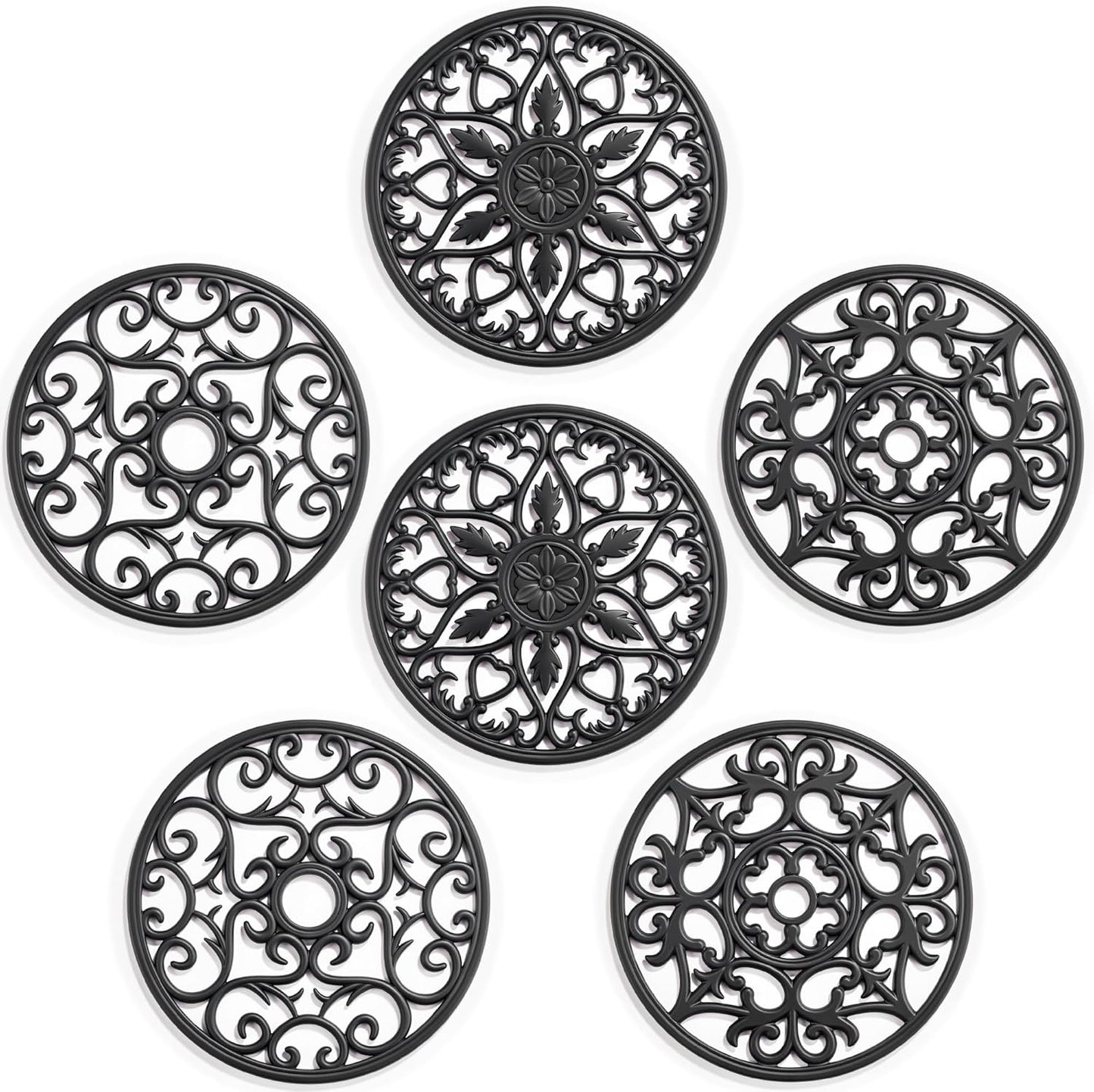 Set 6 Tapetes Silicona Posavasos Cocina Antiderrap