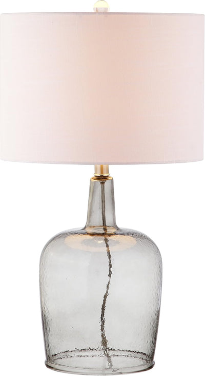 Lámpara mesa cristal 26" gris ahumado sala dormitorio