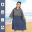 Poncho surf niño con bloqueo color gris azul marino