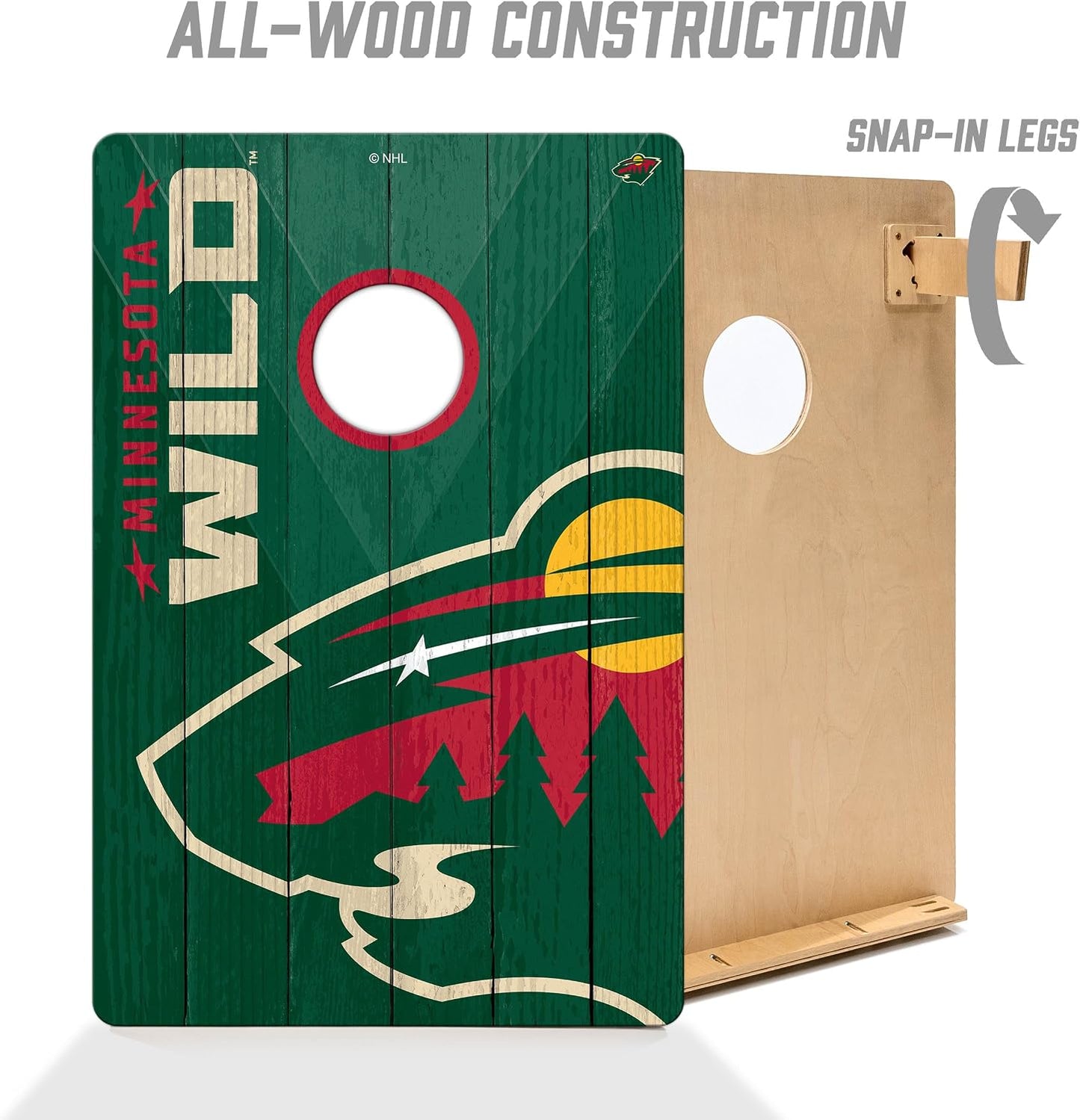 Set Cornhole Madera 2x3pulg con Bolsas Logo NHL