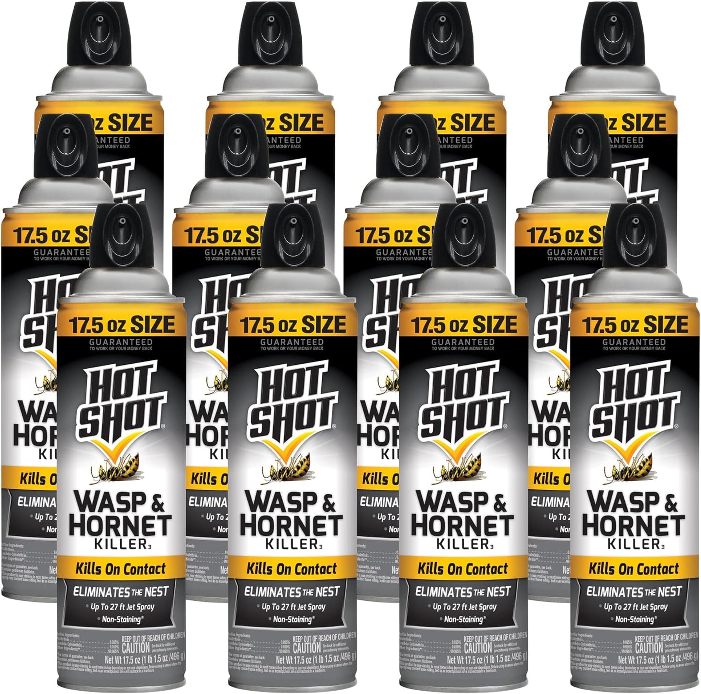 Spray asesino avispas 17.5oz 27pies paq 12 negro