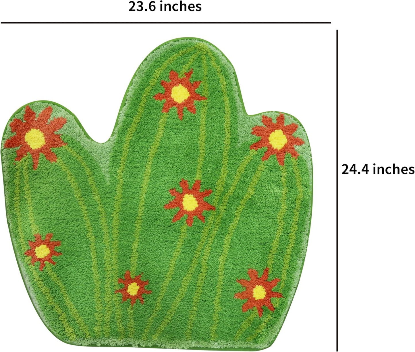 Alfombra baño antiderrap cactus verde decoración hogar