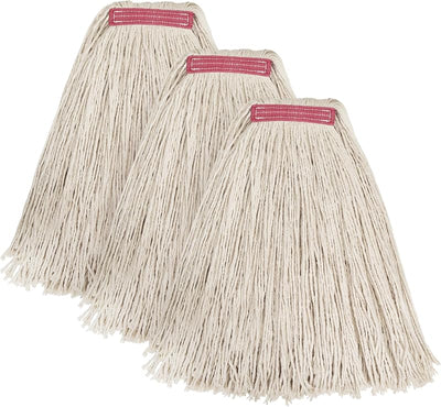 Paquete 3 trapeadores algodón 24oz cuerda resistente repuestos