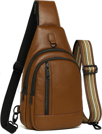 Bolso bandolera cuero genuino para hombre y mujer negro