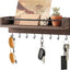 Soporte llaves pared con 8 ganchos madera rústica decorativo