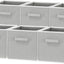 6 Pzas Contenedores plegables tela 11" gris armario