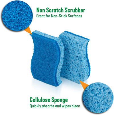 Esponjas doble cara para fregar platos antiadherentes 6 pzas azul