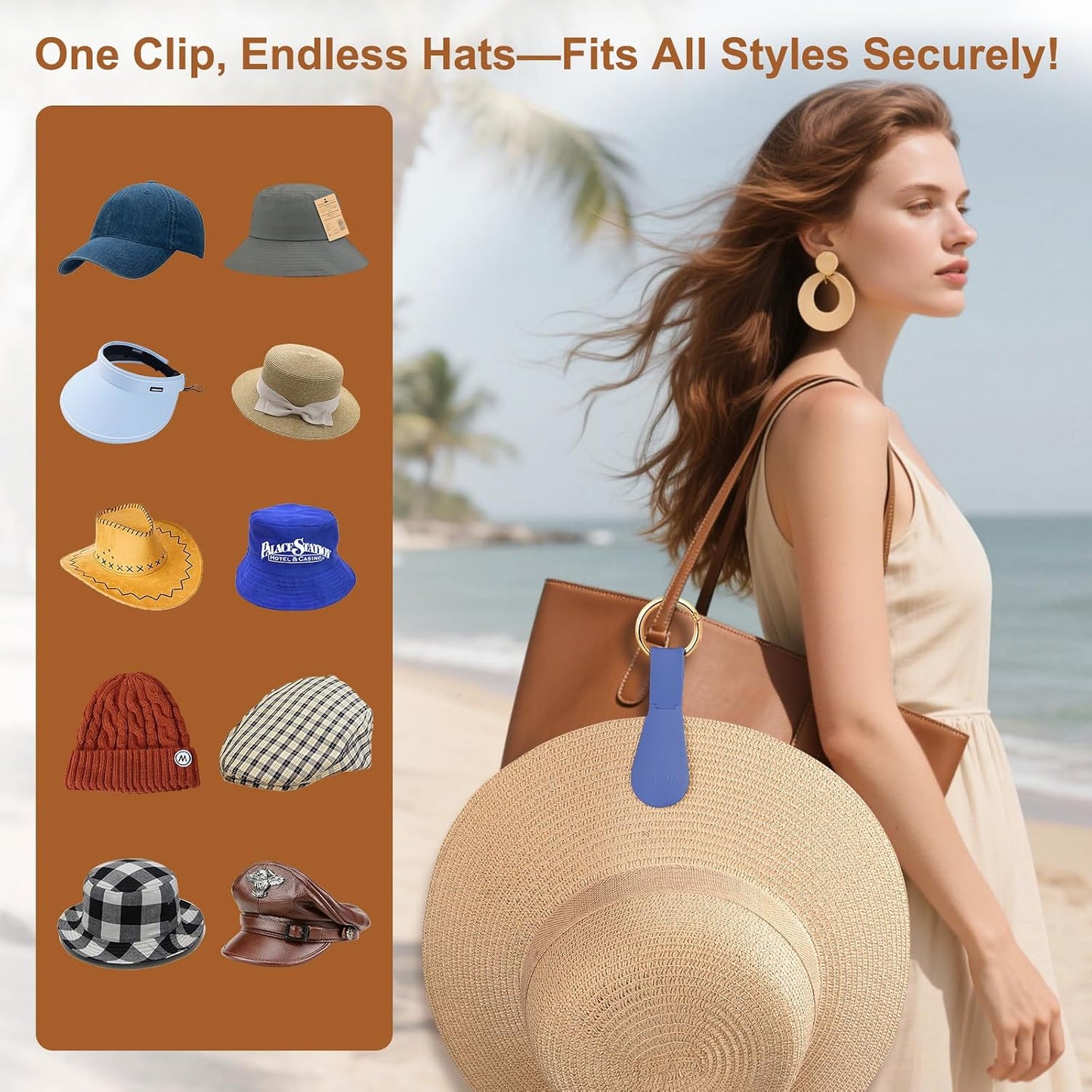 Clip magnético para sombrero y bolsos viaje organiz. seguro
