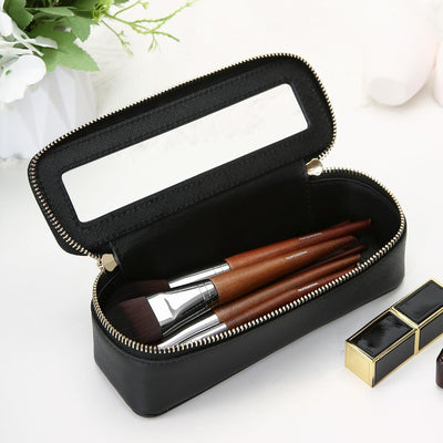 Bolsa transparente para brochas cosméticas con doble cremallera