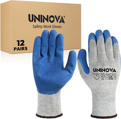 Guantes trabajo goma texturizada antideslizante 12 pzas