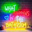 Letrero neón LED What Happens In the Bath decoración pared