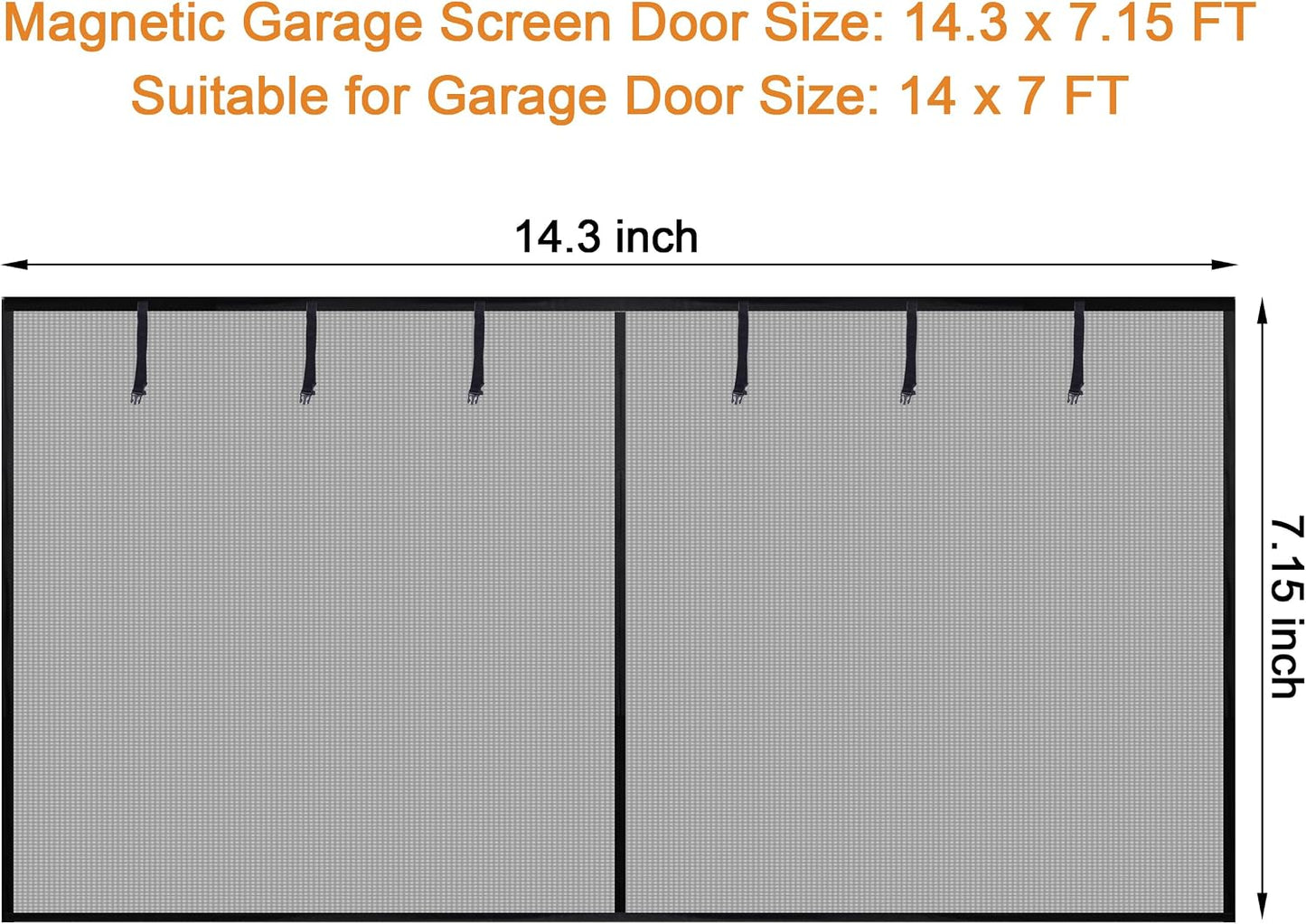 Pantalla ancha puerta garaje 14x7pulg poliéster resistente