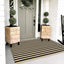 Alfombra entrada rayas negras y marrón 3x5" algodón