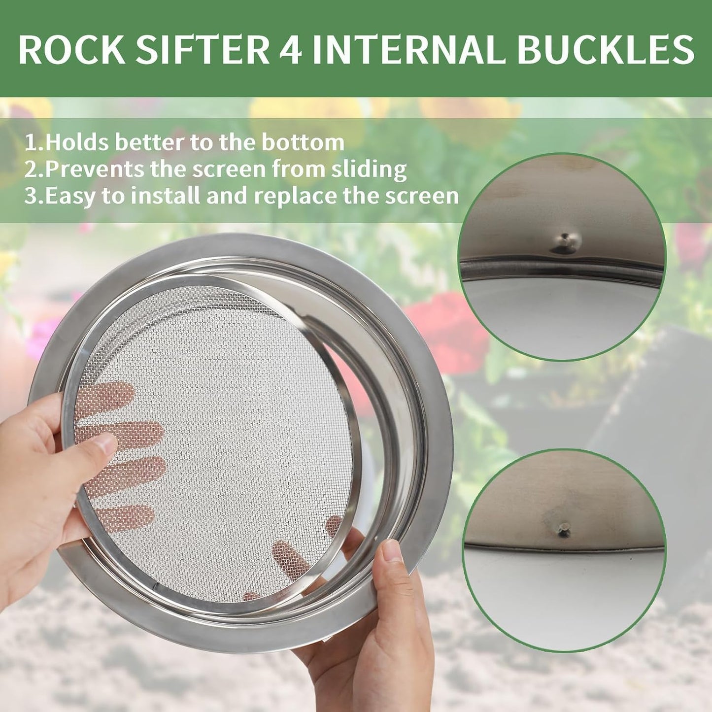 Tamiz tierra acero inox 5 mallas jardinería
