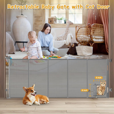Puerta retráctil reforzada 90pulg para perros y gatos