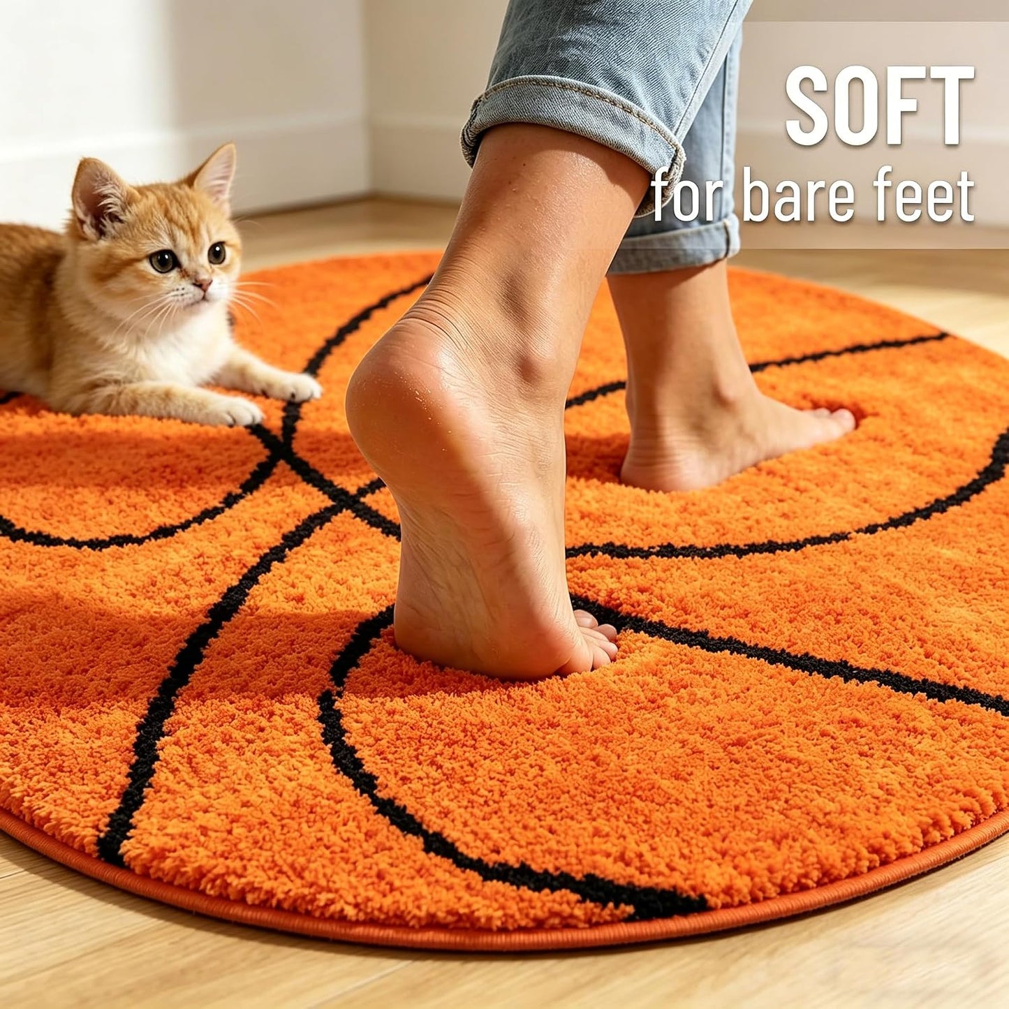 Alfombra deportiva baloncesto naranja 4ft dormitorio niños