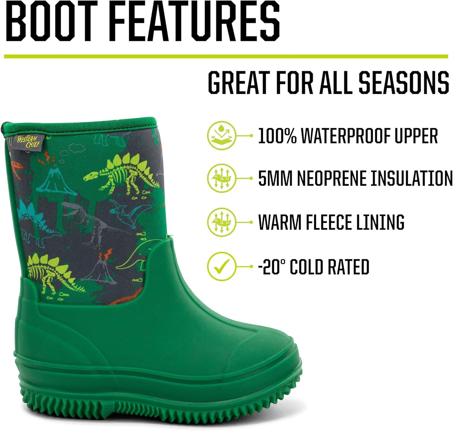 Botas Neopreno Niños Impermeables Lluvia Nieve